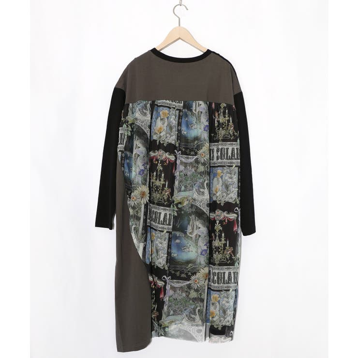 アンティークプリント柄切替ワンピース | ScoLar | 詳細画像13 