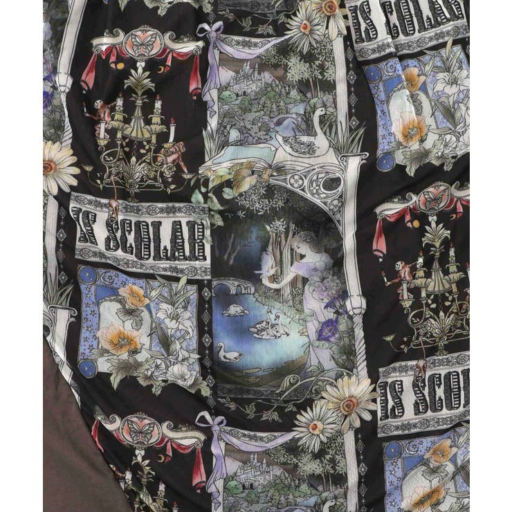 アンティークプリント柄切替ワンピース | ScoLar | 詳細画像14 