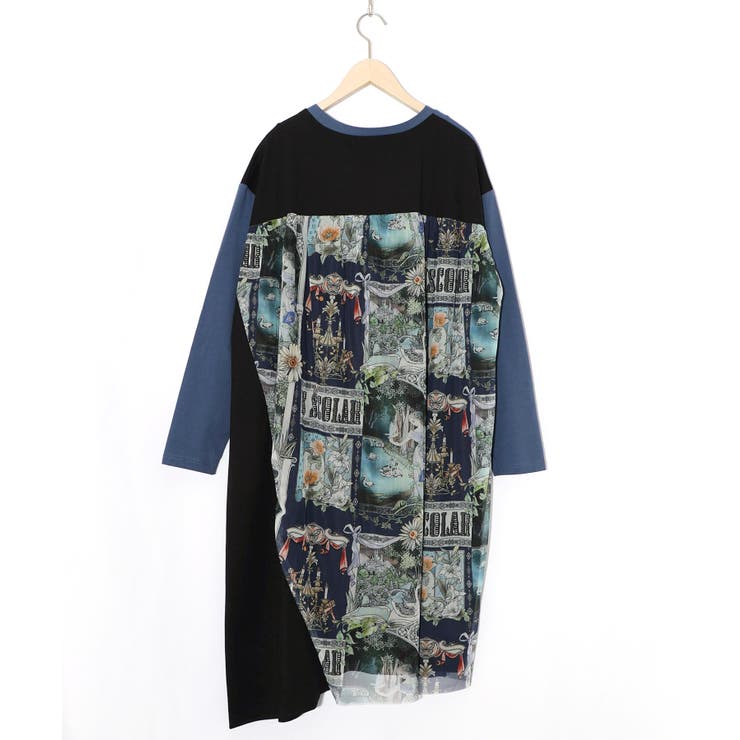 アンティークプリント柄切替ワンピース | ScoLar | 詳細画像15 