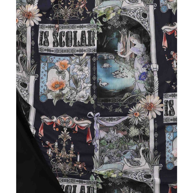 アンティークプリント柄切替ワンピース | ScoLar | 詳細画像16 