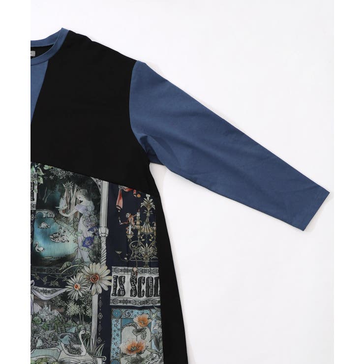 アンティークプリント柄切替ワンピース | ScoLar | 詳細画像18 