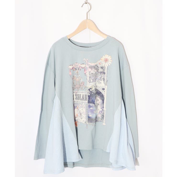 サックス | アンティークプリント柄チュニック | ScoLar