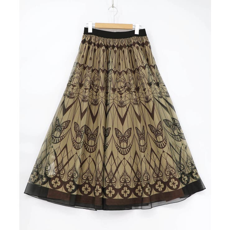 ゴシック柄チュール重ねリバーシブルスカート | ScoLar | 詳細画像14 