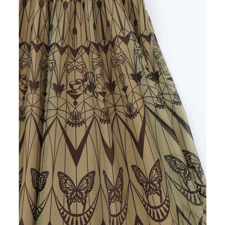 ゴシック柄チュール重ねリバーシブルスカート | ScoLar | 詳細画像18 