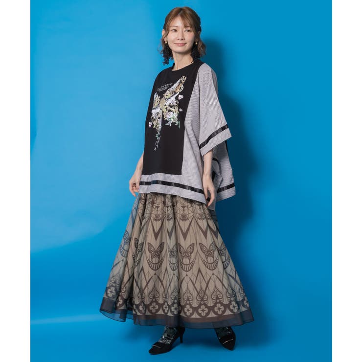 ゴシック柄チュール重ねリバーシブルスカート | ScoLar | 詳細画像2 