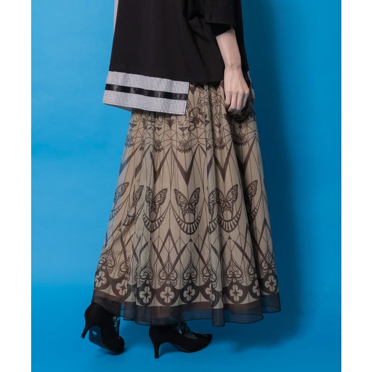 ゴシック柄チュール重ねリバーシブルスカート | ScoLar | 詳細画像5 