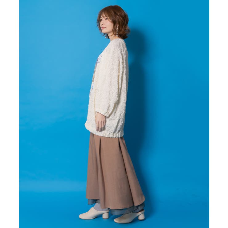 魔女の秘密コラージュ柄 シャーリングレースプルオーバー | ScoLar | 詳細画像2 