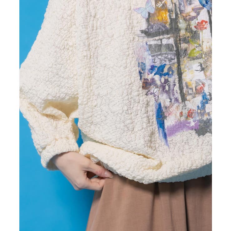 魔女の秘密コラージュ柄 シャーリングレースプルオーバー | ScoLar | 詳細画像6 