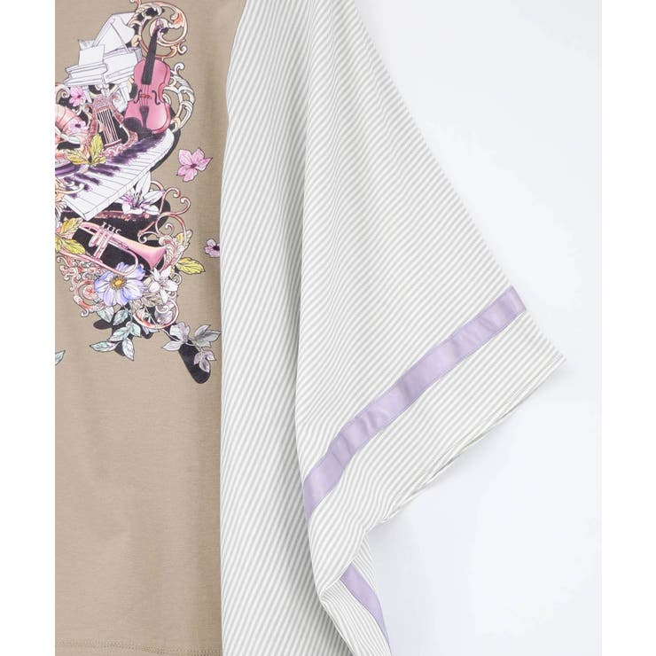 ラメ入りアンティーク柄アシメ異素材切替PO | ScoLar | 詳細画像20 