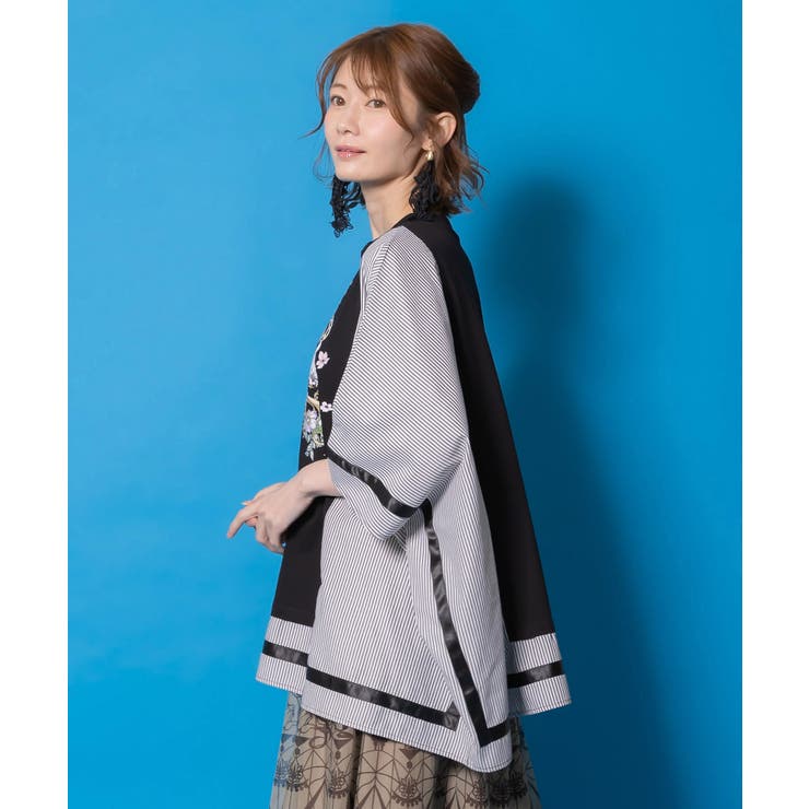 ラメ入りアンティーク柄アシメ異素材切替PO | ScoLar | 詳細画像3 