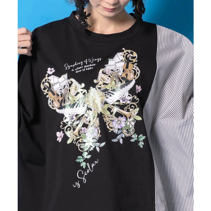 ラメ入りアンティーク柄アシメ異素材切替PO | ScoLar | 詳細画像6 