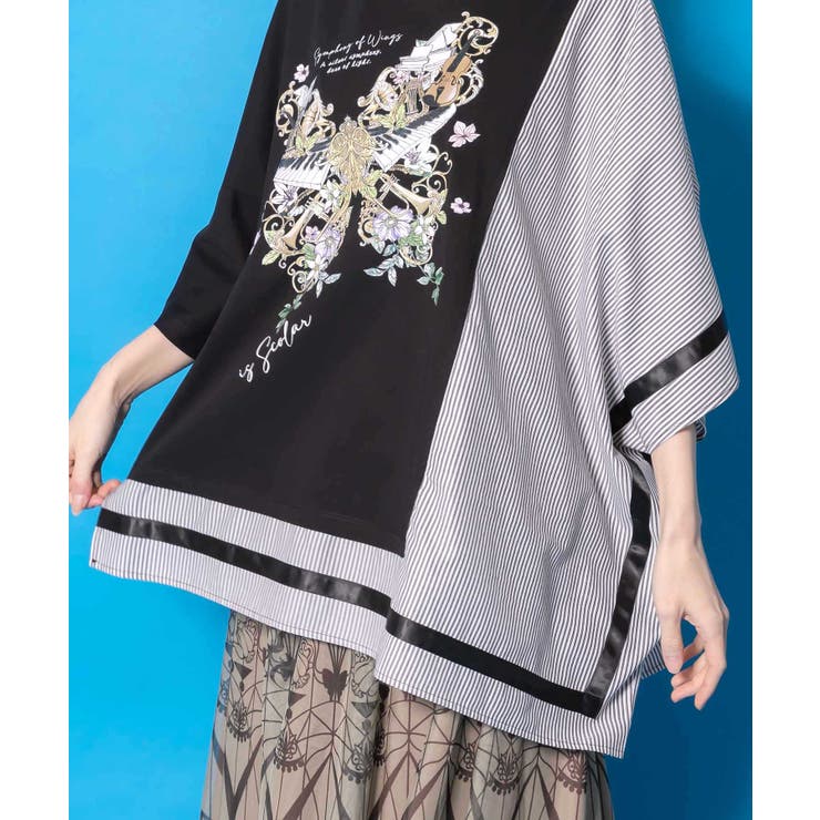 ラメ入りアンティーク柄アシメ異素材切替PO | ScoLar | 詳細画像7 