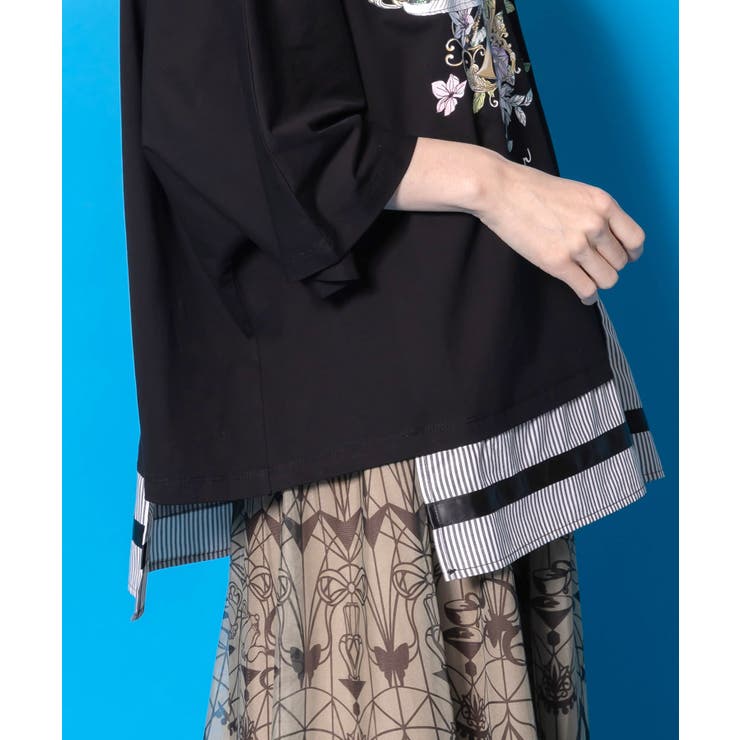 ラメ入りアンティーク柄アシメ異素材切替PO | ScoLar | 詳細画像8 