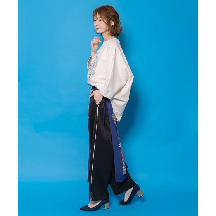 スカーフ柄巻きスカート付きパンツ | ScoLar | 詳細画像2 