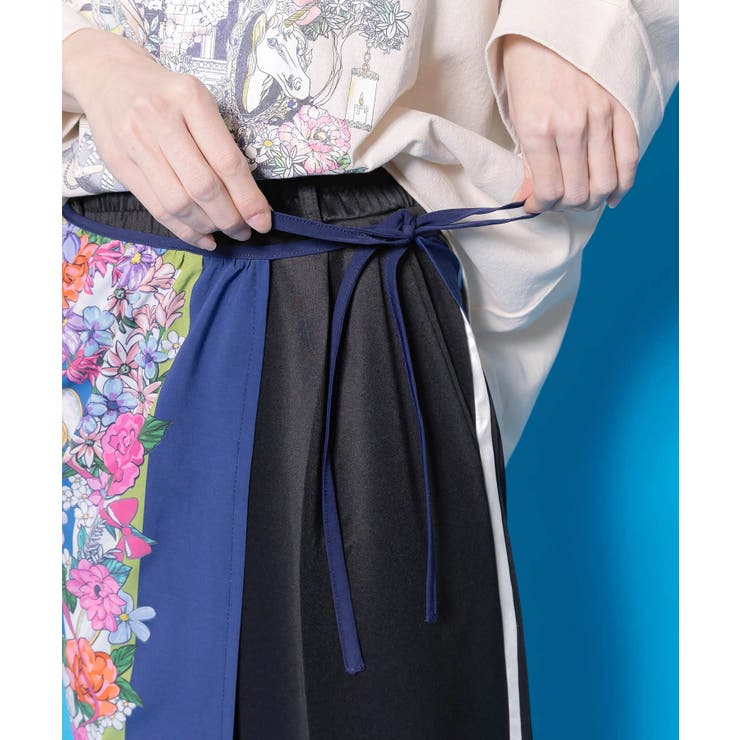 スカーフ柄巻きスカート付きパンツ | ScoLar | 詳細画像6 