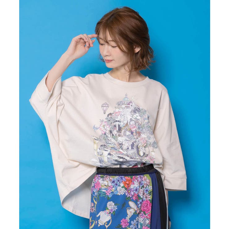 アイボリー | ツリーハウス柄麻タッチコットンプルオーバー | ScoLar