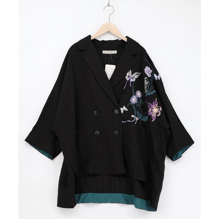 シアージャガード花蝶刺繍配色ジャケット | ScoLar | 詳細画像8 