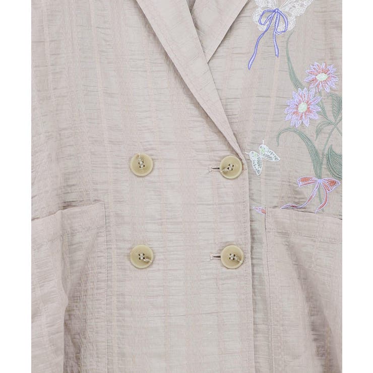 シアージャガード花蝶刺繍配色ジャケット | ScoLar | 詳細画像14 