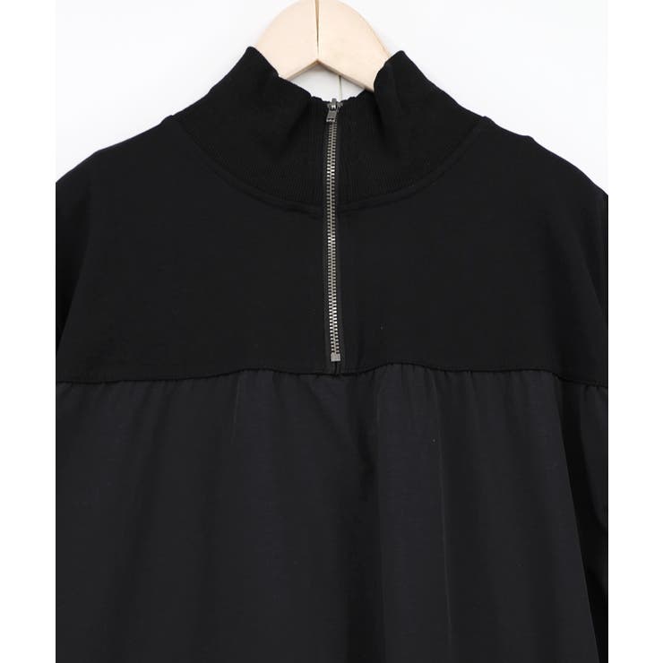 ジャージ風グラデーション裾花チュールフレアワンピース | ScoLar | 詳細画像6 