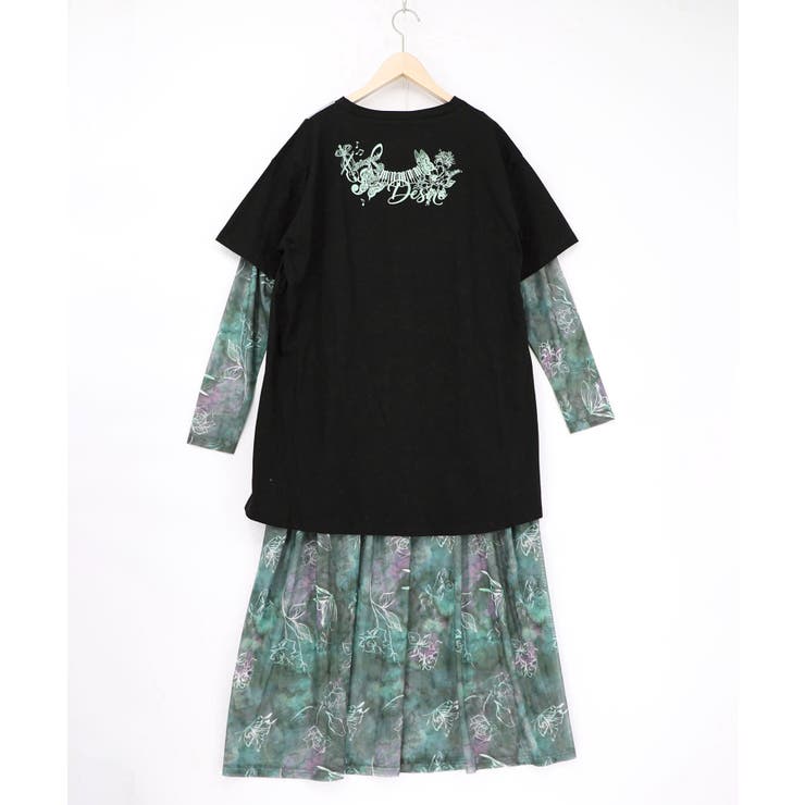 配色チュニック×マーブル柄ワンピセット | ScoLar | 詳細画像15 