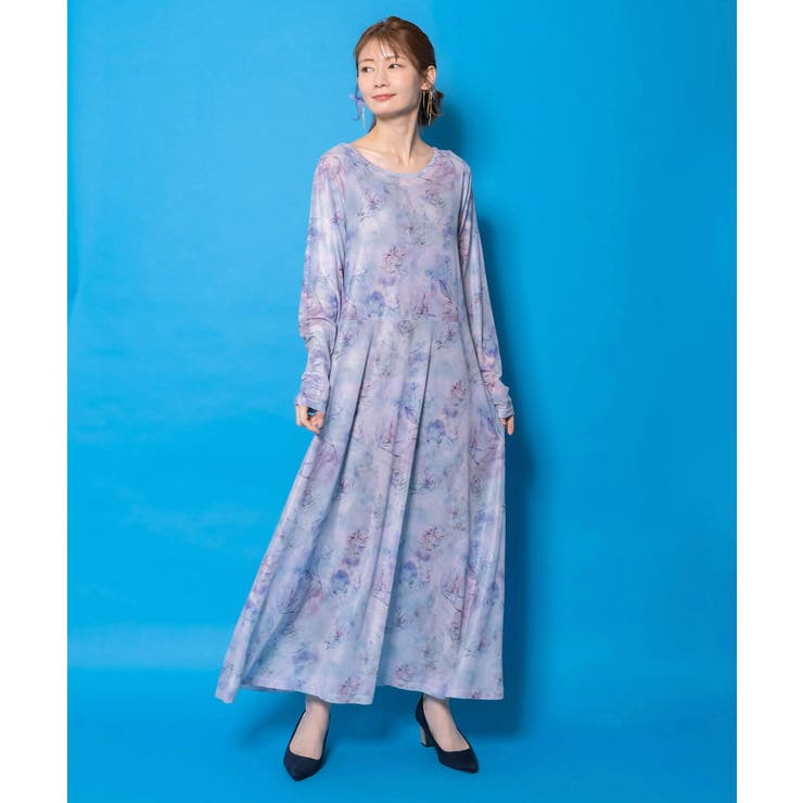 配色チュニック×マーブル柄ワンピセット | ScoLar | 詳細画像3 