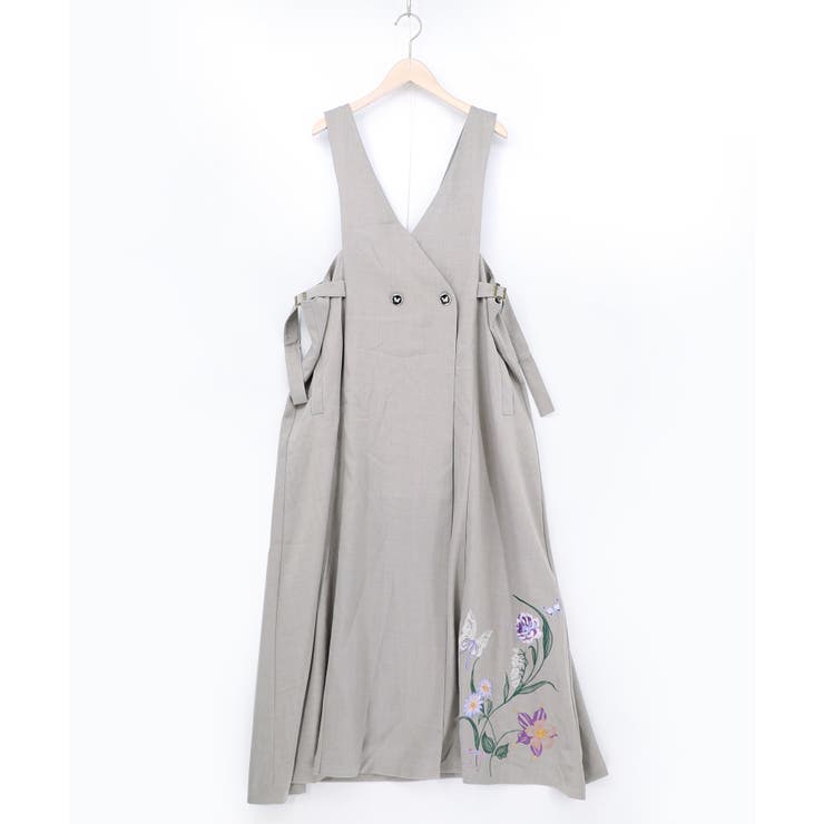 花蝶刺繍トレンチ風ジャンパースカート | ScoLar | 詳細画像11 