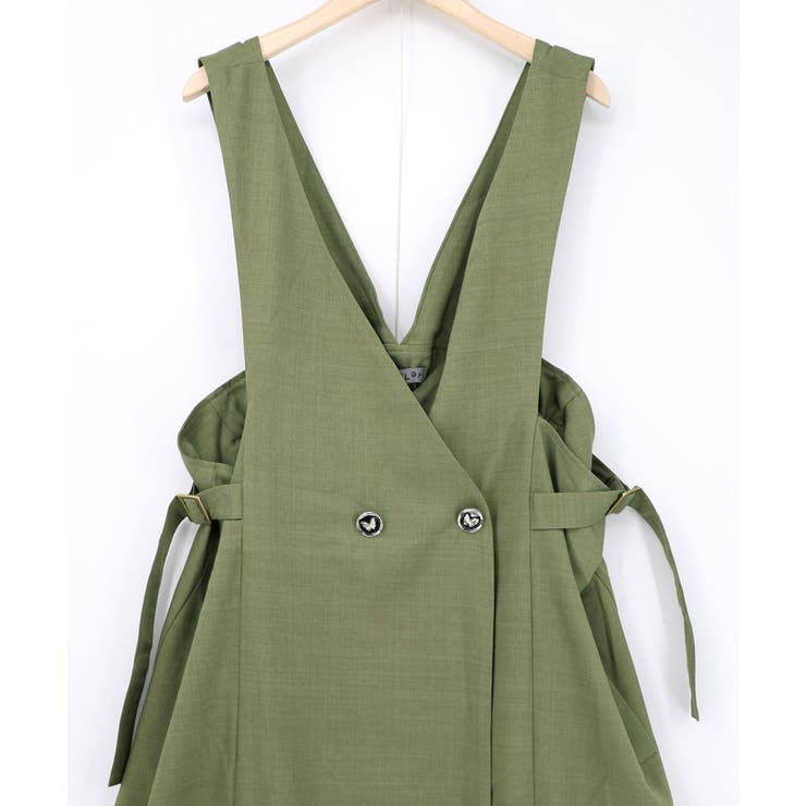 花蝶刺繍トレンチ風ジャンパースカート | ScoLar | 詳細画像18 