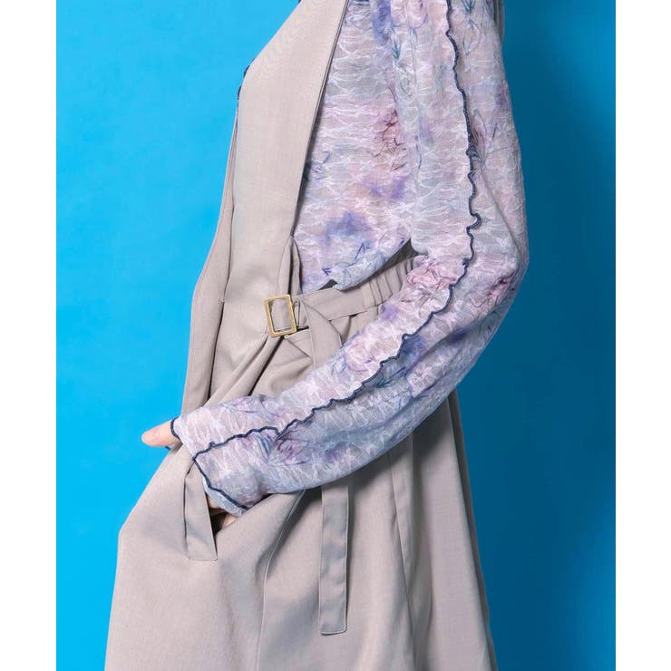 花蝶刺繍トレンチ風ジャンパースカート | ScoLar | 詳細画像7 