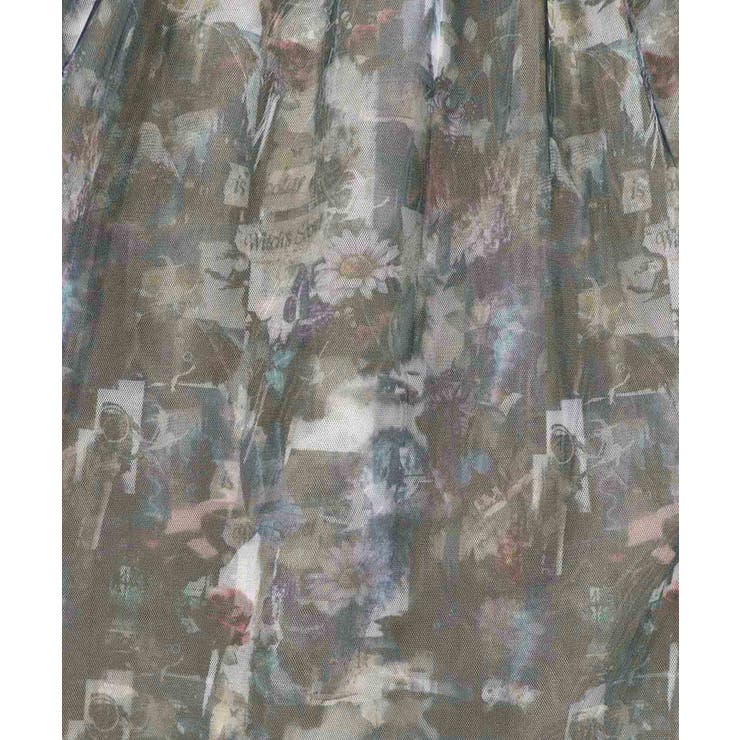 魔女の秘密柄チュール重ね異素材切替シャツワンピース | ScoLar | 詳細画像15 