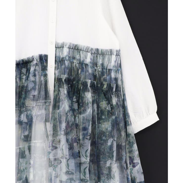 魔女の秘密柄チュール重ね異素材切替シャツワンピース | ScoLar | 詳細画像17 