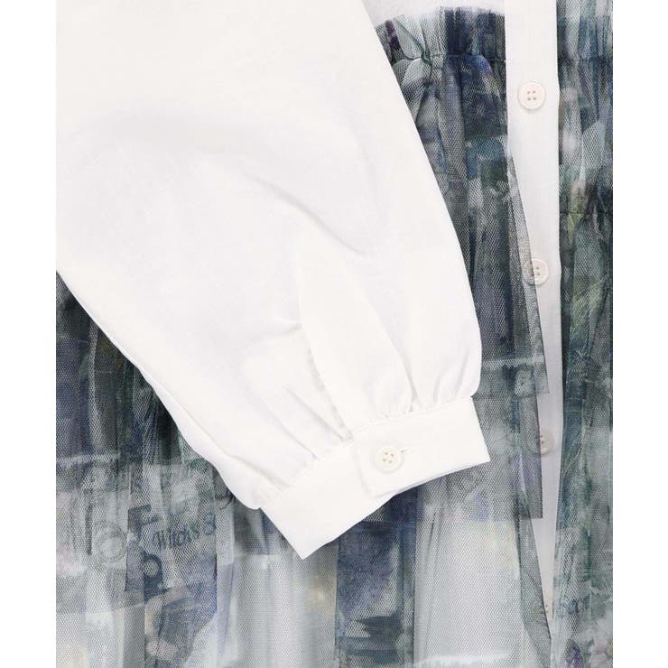 魔女の秘密柄チュール重ね異素材切替シャツワンピース | ScoLar | 詳細画像18 