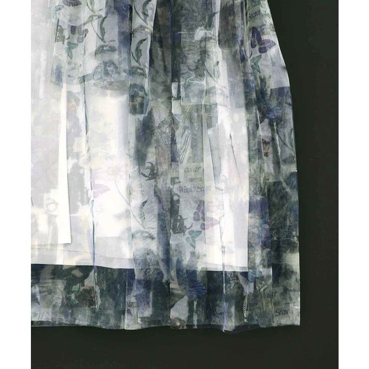 魔女の秘密柄チュール重ね異素材切替シャツワンピース | ScoLar | 詳細画像19 