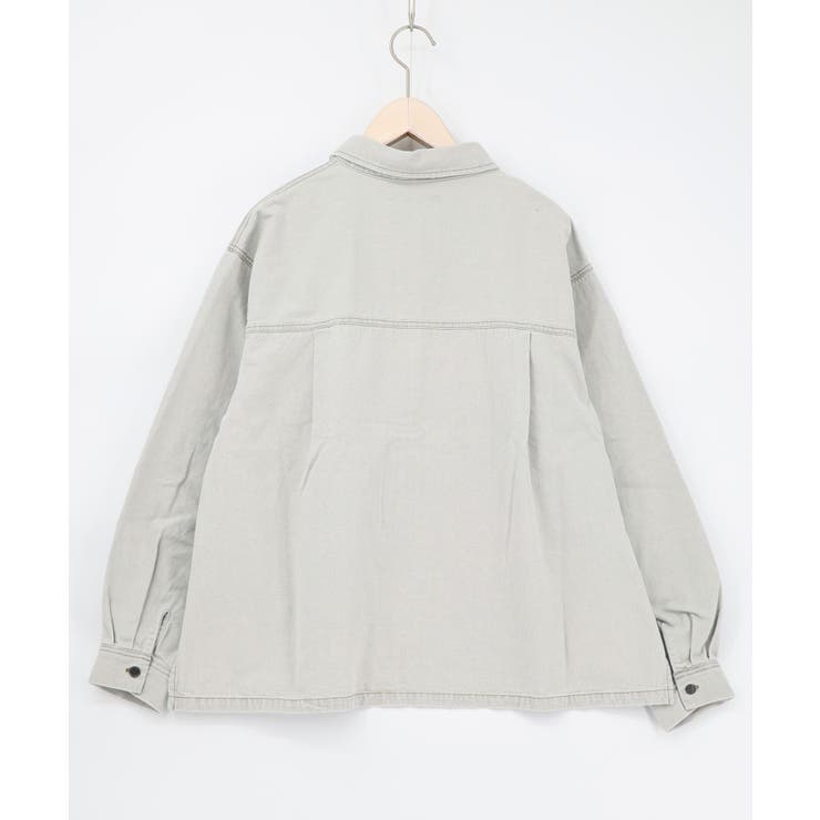 花蝶刺繍すそフリンジ入りデニムシャツ | ScoLar | 詳細画像11 