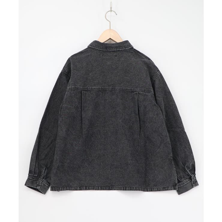 花蝶刺繍すそフリンジ入りデニムシャツ | ScoLar | 詳細画像13 