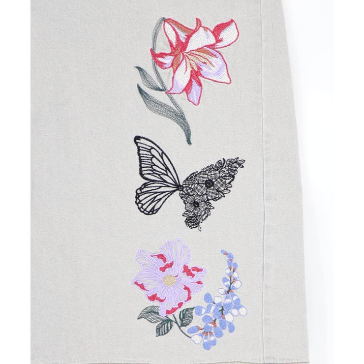 花蝶刺繍デニムロングスカート | ScoLar | 詳細画像13 