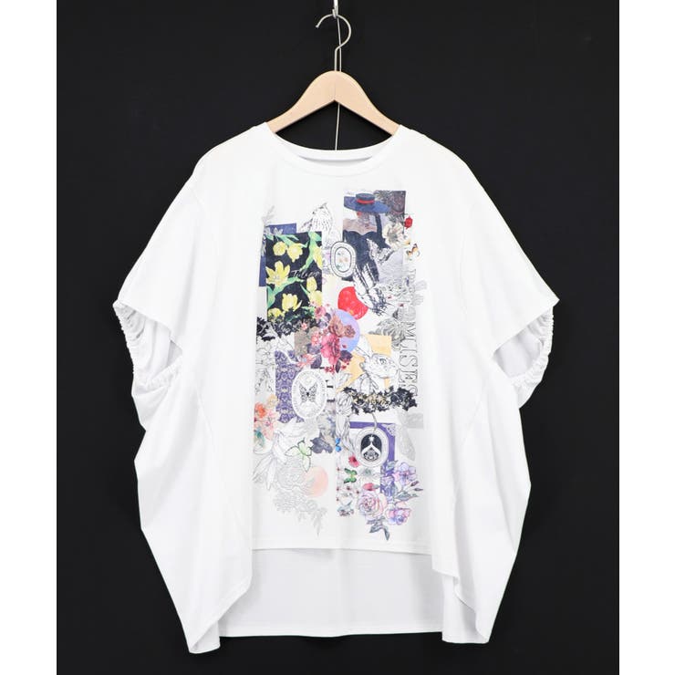 花コラージュ柄シルケット天竺チュニック | ScoLar | 詳細画像8 