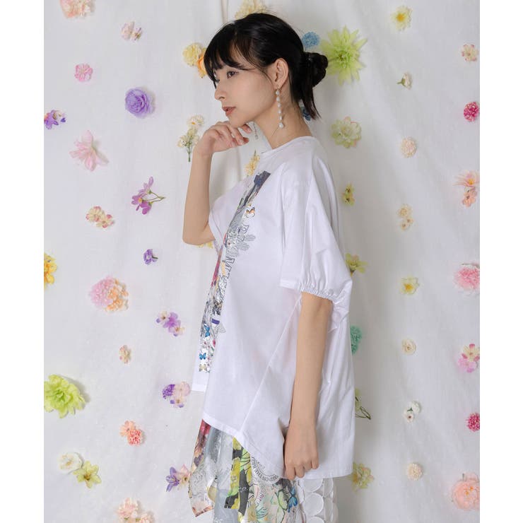 花コラージュ柄シルケット天竺チュニック | ScoLar | 詳細画像4 