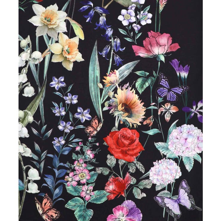 花柄シフォン×花柄生地 3D風パンツ | ScoLar | 詳細画像9 