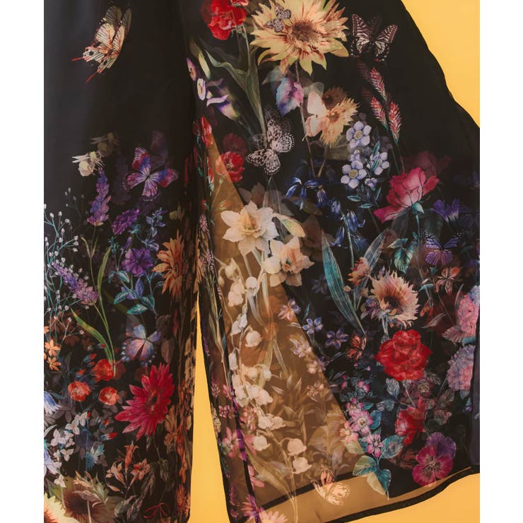 花柄シフォン×花柄生地 3D風パンツ | ScoLar | 詳細画像6 