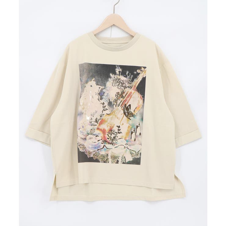ネコと音楽のお茶会 箔プリント入りTシャツ | ScoLar | 詳細画像8 