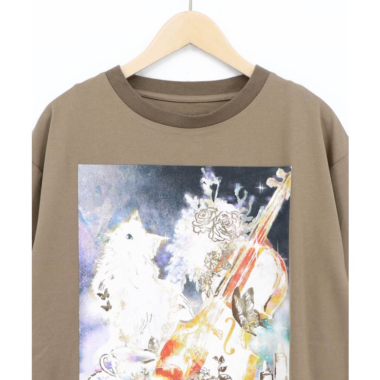 ネコと音楽のお茶会 箔プリント入りTシャツ | ScoLar | 詳細画像12 