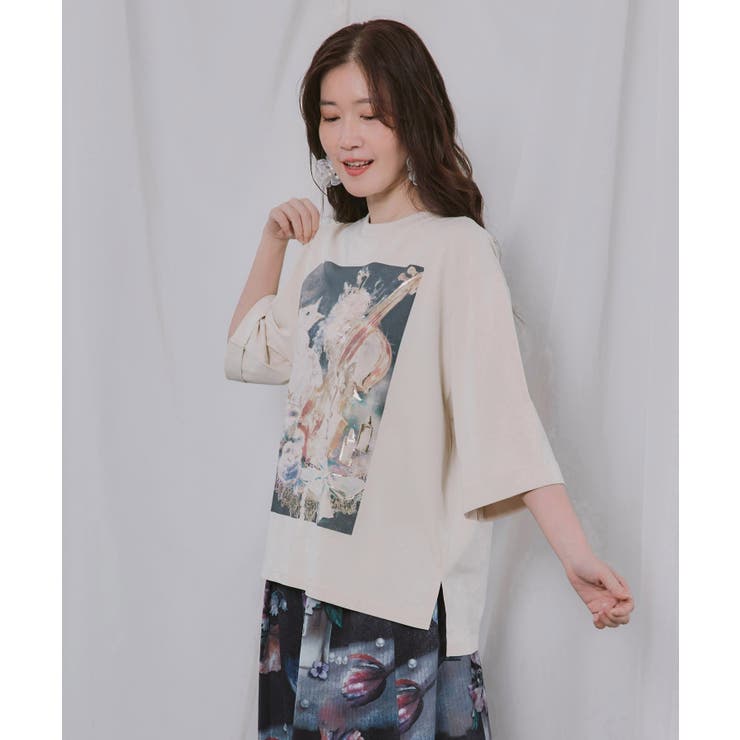 ネコと音楽のお茶会 箔プリント入りTシャツ | ScoLar | 詳細画像3 