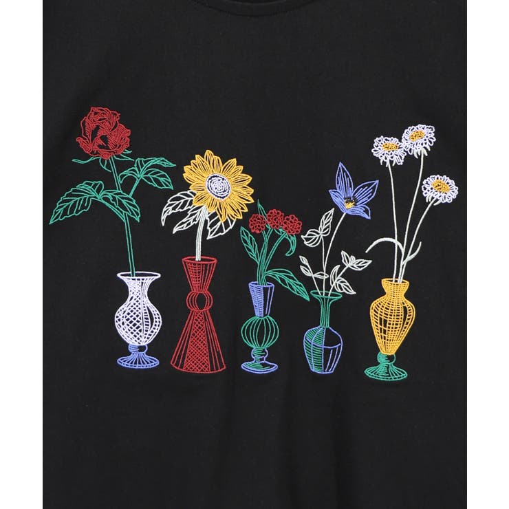 花瓶の花刺繍 袖レース付きプルオーバー | ScoLar | 詳細画像8 