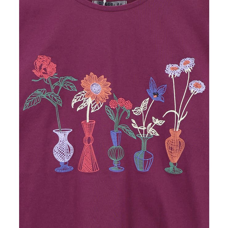 花瓶の花刺繍 袖レース付きプルオーバー | ScoLar | 詳細画像9 
