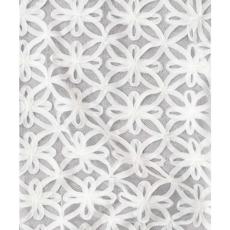 花柄チュール重ねニットブルゾン | ScoLar | 詳細画像9 