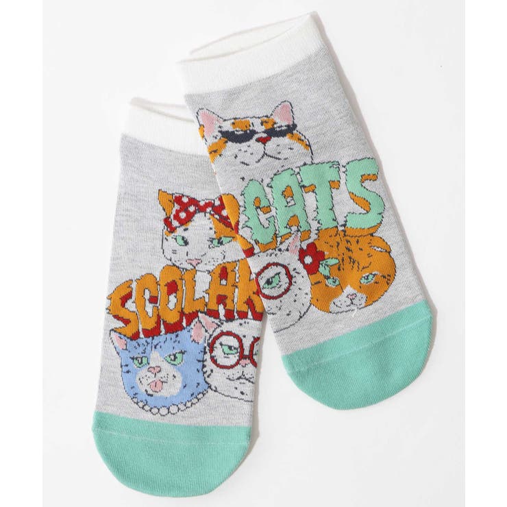 スカラーキャッツ柄ソックス | ScoLar | 詳細画像3 