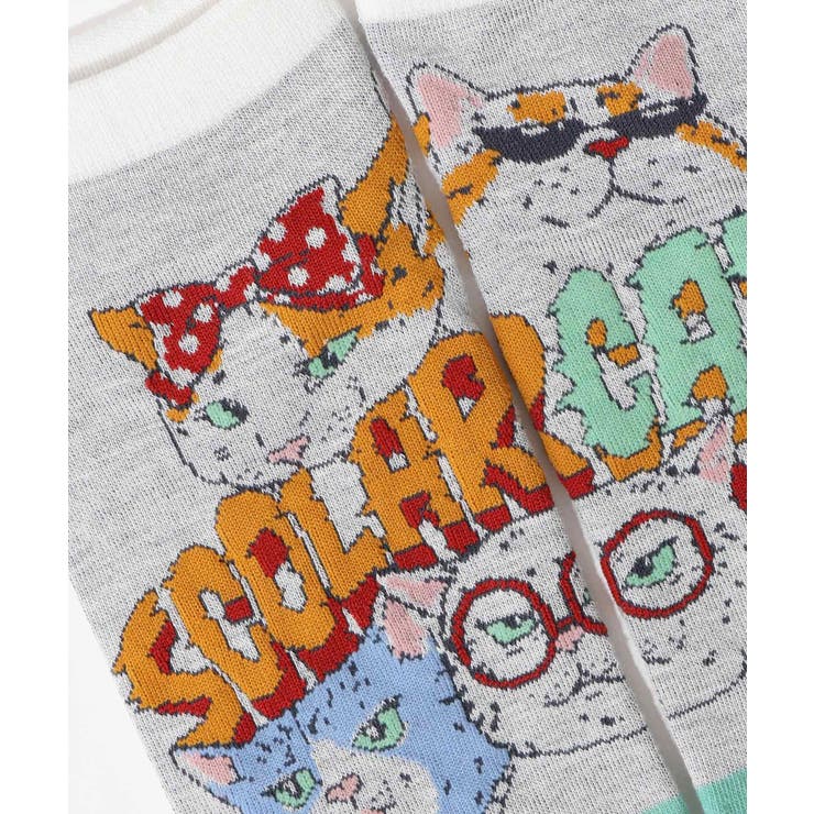 スカラーキャッツ柄ソックス | ScoLar | 詳細画像5 