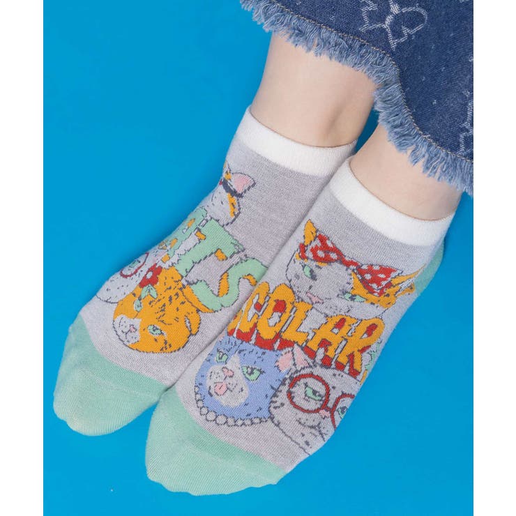 スカラーキャッツ柄ソックス | ScoLar | 詳細画像1 