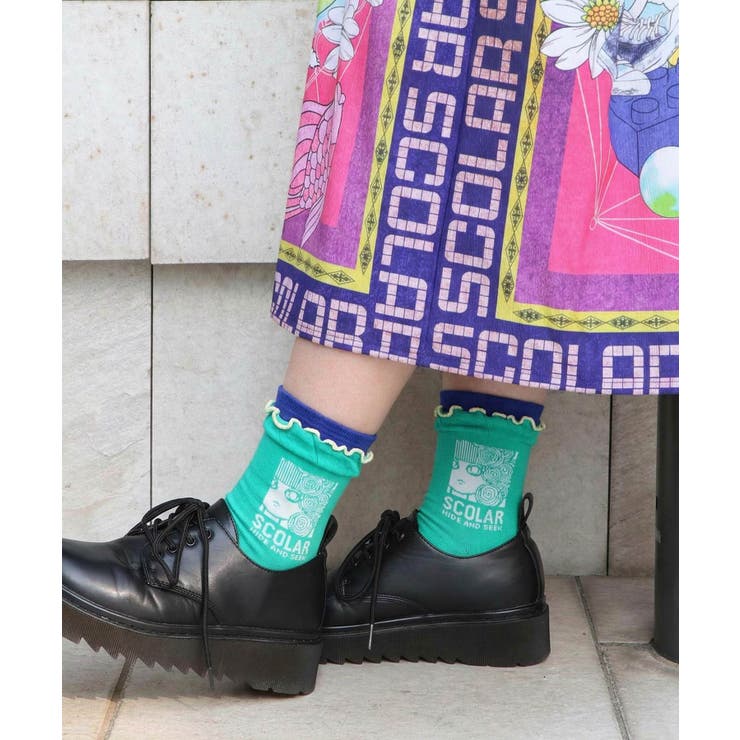 メロウフリルスカラー柄ソックス | ScoLar | 詳細画像5 