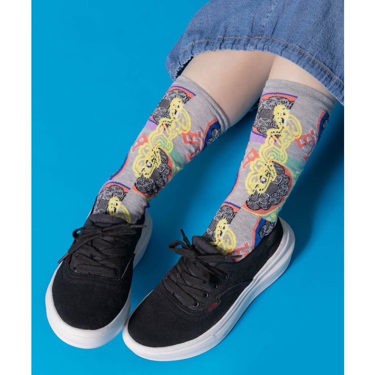 グレー | スカラーポップ柄ソックス | ScoLar